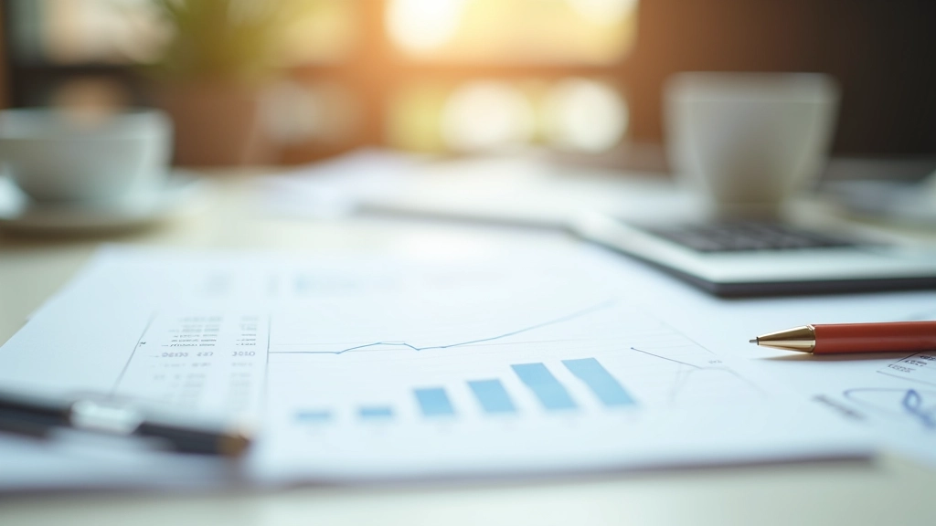 Retirement planning notebook with financial calculations and growth charts showing long-term savings progress